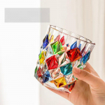 1 tk Itaalia vitraažist reljeefne v&auml;rviline joogitass kohvikruus s&auml;delev s&auml;delev viskiklaas erinevate jookide ja veinide jaoks 201-300ml