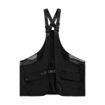 Unisex suvine vest Reguleeritavad rihmad Disain Mitu suured taskud Rinnakott Hip-Hop stiilis Suure mahutavusega hoiukott Vest Rinnapakk T&auml;navar&otilde;ivad L must