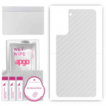 apgo Protective Skin Sticker for the back compatible with Samsung Galaxy S21 Plus 5G, Wrap Film, Foil, Vinyl - Pattern Transparent Carbon