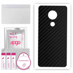 apgo Protective Skin Sticker for the back compatible with Motorola Moto G7 Play, Wrap Film, Foil, Vinyl - Pattern Carbon Black