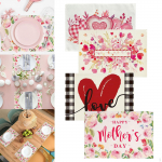 4Pcs Party Placemats Dining Table Mat Easy to Clean Wipeable Heat Resistant Pads Dinner Mats for
