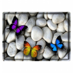 Flanell vannimatt valge veeris v&auml;rviline liblikas printimine vaip uksematt k&ouml;&ouml;k libisemisvastane imav padi p&otilde;randamatt Vannitoa matid 40x60cm