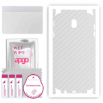 apgo Protective Skin Sticker for the back+sides compatible with Samsung Galaxy J7 (2017), Full Wrap Film, Foil, Vinyl - Pattern Transparent Carbon