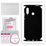 apgo Protective Skin Sticker for the back+sides compatible with Huawei nova 4e, Full Wrap Film, Foil, Vinyl - Pattern Matte Black