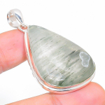 Natural Lodolite Quartz Gemstone Handmade 925 Sterling Silver Pendant 2.05 o6r40