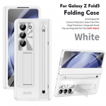 For Samsung Galaxy Z Fold5 Fold4 Hard Tempered Glass Shockproof PC foldable with Pen slot stand Case Cover Samsung Z Fold4 valge