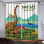 Multifilmi stiilis dinosauruste pildid P&auml;ikesevarjukardinad Laste Magamistoa Dekoratsioon Digitaalprintimisega &Otilde;hukesed kohandatud kardinad 100W130H(CM)40x51in&Hook