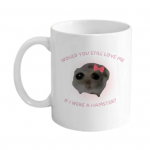 350 ml kurva hamstri kohvikruus k&auml;epidemega kuumakindel valge keraamiline toidukvaliteediga multifunktsionaalne teepiima veetass meemif&auml;nnidele s&uuml;nnip&auml;evakingitus B