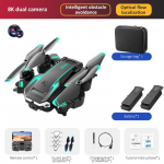 Droon kahe kaameraga 8K HD GPS Professionaalne &otilde;hufotograafia Takistuste v&auml;ltimine Neli rootorit Helikopter Dron M&auml;nguasjad Kaugjuhtimispult Lennuk Green-Dual camera-2 B