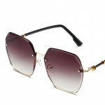 Ebakorrap&auml;rased kuusnurksed &auml;&auml;risteta p&auml;ikeseprillid naiste metallist vintage gradient stiilne disain &uuml;lisuured ruudukujulised p&auml;ikeseprillid UV400