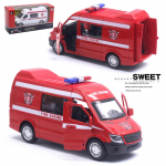 1/32 metallist veoauto WGT s&otilde;iduauto Mercedes Benz Sprinter: Tulet&otilde;rjeauto valgus ja heli 1/32-Size:14.5*5*7cm