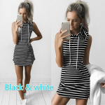 Seksikate naiste Boho suvine kapuutsiga varrukateta Bodyco seksikas peokokteili minikleit S must/valge