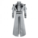 Halloweeni kost&uuml;&uuml;mkleit Midcentury gooti stiilis Steampunk frakk jakk must brokaatmantel L must