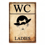 Vintage WC-silt Naljakas metallist plekk-tahvel WC WC-potid Seinakunst Baar Klubi Vannituba Tualettruum WC-seina kaunistamine 20x30cm