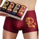 4tk/komplekt Meeste keskmise v&ouml;&ouml;kohaga hingavad U kumera disainiga draakonimustriga bokserid XL