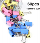 60 tk minik&ouml;itmisklambrid, v&auml;rvilised k&ouml;itmisklambrid, v&auml;ikesed kirjaklambrid, 15 mm, 5/8-tollised, mikrosuuruses kontoriklambrid kodukooli kontorite jaoks