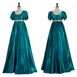 Satiinist hommikumantlid Victorian Ball Gowns Empire Waist Gowns Regency hommikumantlid M tumesinine v&auml;rv