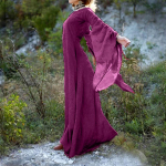 Naiste s&uuml;gistalv gooti stiilis Retro soliidne pikkade varrukatega ballikleidid Maxi kleit S lilla