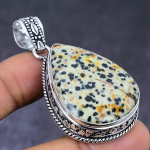 Dalmation Jasper Gemstone 925 Steling Silver Jewelry Pendant 2.17 f1z80