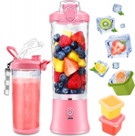 Kaasaskantav blender kokteilide ja smuutide jaoks koos Travel Cupiga 600ml roosa
