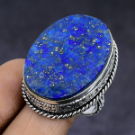 Lapis Lazuli Gemstone handmade 925 Sterling Silver gift Jewelry Ring Size 9 F4b77