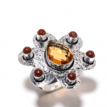 Morganite, Sunstone Gemstone Handmade 925 Sterling Silver Gift Ring Size 7 s5v75