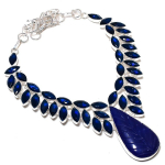 Sapphire Natural Blue Topaz 925 Sterling Silver Necklace 18 s2p96