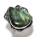 Natural Labradorite Gemstone Handmade 925 Sterling Silver Ring Size 6 r5h86