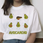 Avokaado T-s&auml;rk Vegan Ulzzang naiste l&uuml;hikeste varrukatega topid Korea stiilis Ulzzang Kawaii 90S naiste T-s&auml;rk Sublimatsiooniga T-s&auml;rk 3XL valge