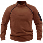 Meeste t&auml;navariietus, s&otilde;jav&auml;e dressipluus, fliisist talvine t&otilde;mblukuga pullover, mood, meeste &uuml;hev&auml;rviline lahtine lambaliha paks jope, meeste riided L pruun