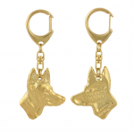 Pharaoh Hound, Kelb tal-Fenek - Gilded key ring with dog, handbag decoration, luxury accessory by Art-Dog brand