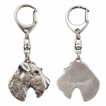 Fox Terrier Wire - Silver-plated key ring with a dog in a gift box, handbag decoration, backpack pendant by Art-Dog brand