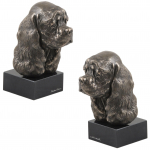 American Cocker Spaniel, Merry Cocker - Dog statue, bust on stone base, sculpture, trophy for dog show by Art-Dog brand