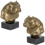 American Bully - Dog statue, bust on stone base, sculpture, trophy for dog show by Art-Dog brand