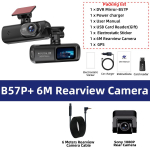 E-ACE Kriipsukaamera UHD 4K Autokaamera &Ouml;&ouml;n&auml;gemisega GPS WiFi 24h Parkimise Loop Salvestus 4K Eesmine ja 1080P Tagumine Kaheobjektiiviga No TF Card