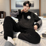 Meeste pidžaama korallifliisist s&uuml;gis- ja talvine pluss sametist paksendatud meeste poiste talvesoe flanellist koduteenindus&uuml;likond XL