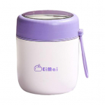 Soojustatud supitass lastele kuuma toidu jaoks Roostevabast terasest vaakumtoidupurk lusikaga lekkekindla laia suuga termiline l&otilde;unas&ouml;&ouml;gin&otilde;u beež