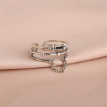 Uued Retro Mitmekihilised Mustad Ristk&uuml;likukujulised 925 Sterling H&otilde;be Ehted Isiksus Geomeetriline Domineeriv Kett Avanevad S&otilde;rmused Tyb31