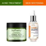Taimsed ja C-vitamiini n&auml;okreemi seerum kombineeritud akne vistrike eemaldamiseks niisutav ja helendav n&auml;onahahoolduskomplekt JoyPretty roheline
