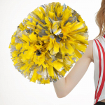 2 Pieces Cheerleading Pom Poms Cheering Squad pompoms with Handle Cheerleader for Ceremony kollane