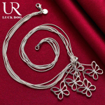 925 Sterling h&otilde;bedane maokett liblikas kaelakee pulmaehted 45CM