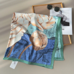 90CM Neli Aastaaega Ruudukujuline Suur Ruudukujuline Sall Luksuslik Dekoratiivne S&auml;rk Professionaalne Peapael Juuksepael P&auml;ikesekaitse Peapael 90*90cm