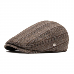 S&uuml;gistalvised baretid Meeste Retro Forward Cap Stripe Velvet Paks Cap roheline