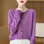 INDFS Naiste moe vabaaja s&uuml;gistalvised &uuml;hev&auml;rvilised pikkade varrukatega kampsunid O-kaelusega M roosa