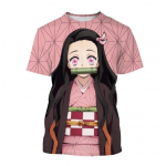 Suveanime Demon Slayer Kimetsu no Yaiba Kamado Nezuko Kochou Shinobu Cosplay 3D Prinditud mood T-s&auml;rk Multikas l&uuml;hikeste varrukatega M