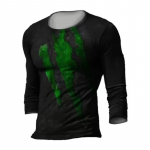 V&auml;rviplokk 3D Prindiga Meeste T-s&auml;rgid Kevadsuvi Imitatsiooniga pol&uuml;ester lahtise &uuml;mara kaelusega pikkade varrukatega vabaaja topid Oversized T-s&auml;rk S