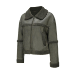 Naiste seemisnahast kunstnahast jakid Palus fliisvoodriga rev&auml;&auml;riga t&otilde;mblukk L&uuml;hike mantel, pikad varrukad Tuulekindel soe Bomber-jope, avara istuvusega v&auml;limine kulumine S pruun