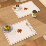 S&ouml;&ouml;gilauapadi K&otilde;rgekvaliteediline kerge ja luksuslik kuumuskindel matt P&otilde;letusvastane L&auml;&auml;ne-stiilis alusmatt Veekindel &otilde;likindel Lihtne kaasaegne nahast lauamatt 30*45cm