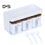 Suure mahutavusega maitseainekonteiner Veekindel Kasulik 3/4 ruudustikuga maitseainekonteiner T&ouml;&ouml;laua korraldaja 3 kollane