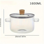 1 tk 1,6-liitrine borosilikaatklaasist kaanega keedupott &ndash; kuumakindel, ohutu ja stiilne piima ja toidu jaoks, sobib ideaalselt kasutamiseks kodus ja restoranis